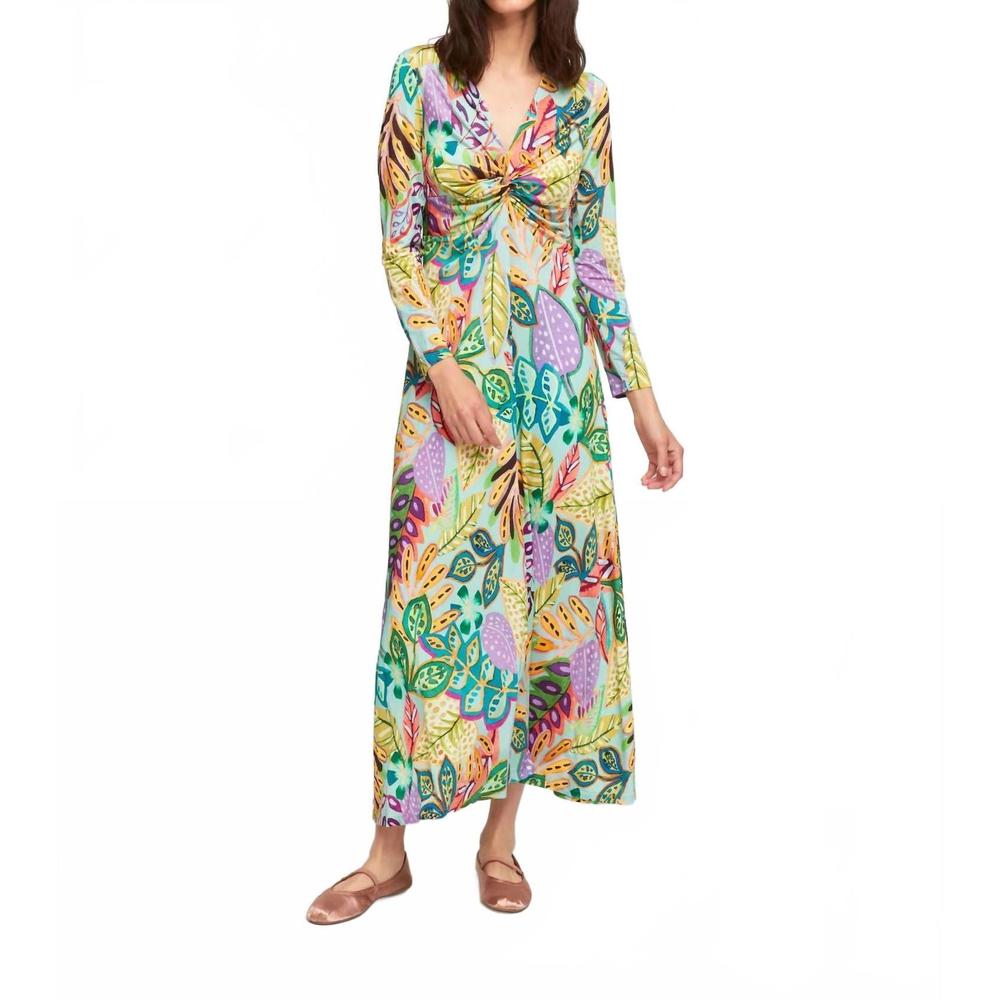 NEW ALDO MARTINS karla long sleeves maxi dress in turqoise